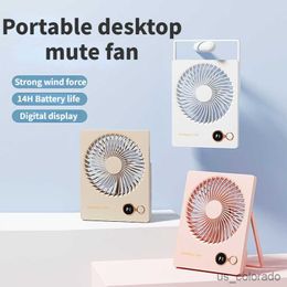 Electric Fans XaoMI Portable Desk Fan 4000mAh USB Rechargeable Super-Thin Small Folding Table Cooling Fan Hanging Quiet Electric Fans For Home R230712