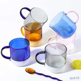 Mugs Mug Glass Mug Heat-resistant Glass Cup Drinkware Tea Juice Milk Cup Coffee Mug Home Water Glasses Glass Coffee Cup R230712