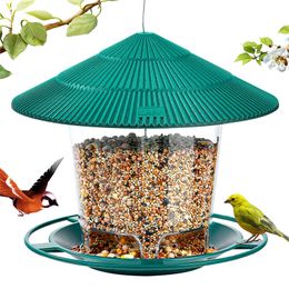 Garden Decorations Waterproof Gazebo Hanging Wild Bird Feeder Outdoor Container With Hang Rope Feeding House Type Aves Decor 230711