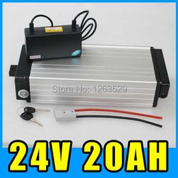 24V Ebike Lithium Battery 20AH Rear rack Aluminum alloy Battery Pack 29.4V Electric bicycle Scooter E-bike Free Shipping