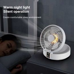 Electric Fans New USB Portable Electric Fan Wireless Wall Mounted Air Cooler with LED Light Folding Fans Table Desktop Ventilator with Remote