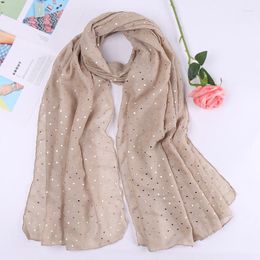 Ethnic Clothing Gold Cotton Hijabs For Woman Shiny Shawl Wrap Women Party Wedding Stoles Foulard Femme Hijab Sequin Scarves Glitter Scarf