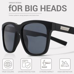 JULI Square Oversized Polarised Sunglasses for Big Heads Men Retro Vintage Sun Glasses UV Protection Fishing Eyewear MJ8023