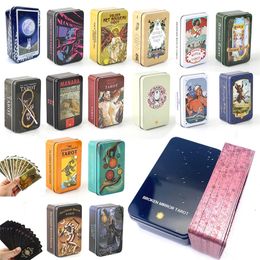 Outdoor Games Activities 24 Style Tarot In Tin Box Gilded Edge For Beginners Fortune Telling Game Card 78 Card Deck Exquisite Gifts for Friends 230711