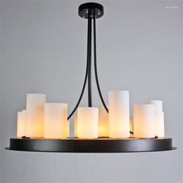 Chandeliers LED Vintage Glass Candle Hanging Pendant Lighting Fixture Living Dining Room Kitchen Restaurant Decor Lamp