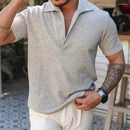 Men's T Shirts Men T-Shirt Summer Quick-Drying Breathable Casual Shirt Lapel Short Sleeve Collar Male Tops