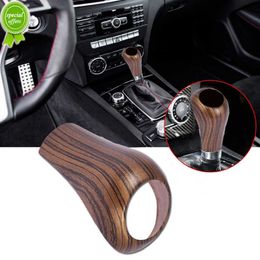 Car Gear Shift Knob Cover Trim Wood Grain Style Car Interior Shift Knob Cover Sticker Decor Accessories for Mercedes-Benz GLK300