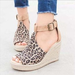 Sandals Chic Adjustable Buckle Leopard Women Shoes