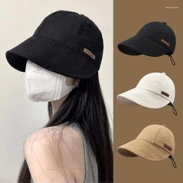 Wide Brim Hats Women Foldable Sun Hat Summer Outdoor Beach Fisherman Female Girls Drawstring Adjustable Cotton Bucket Caps