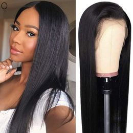 13x4 Lace Front Human Hair Wig Long Bone Straight Transparent Lace Frontal Wigs for Woman PrePlucked Lace Closure Wigs