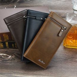 Clutch Male Men's Wallet Luxury Brand Id Holder Purse for Men Cover on the Passport Bag for Phone Coin Purses Cardholder Card L230704