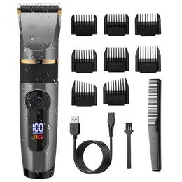 Hair Trimmer Professional Cordless Hair Trimmer For Men Kit Adjustable Beard Body Hair Clipper Electric Rechargeable Haircut Machine Washable