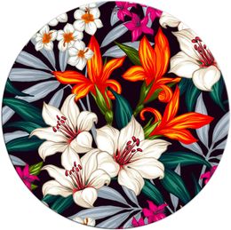 Floral Round Mouse Pad Small Non-Slip Rubber Mouse Pads Computer and Laptop Mouse Mat for Office Desk Gaming Decor 7.9x7.9 Inch