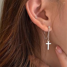 Dangle Earrings S925 Silver Needle Tassel Chain Cross Drop Earring For Women Girls Classic Ear Line Hanging Earings Jewellery Gifts Eh245