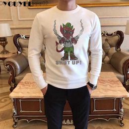 Men's Sweaters Cute Water Diamond Bear Sweater Cartoon Bear Winter Comfortable and Warm Extra Large 3XL Men's High Quality Drn Men's Clothing Z230712