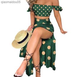 Retro Sexy Dress 2021 Summer Street Hipster Slim French Bohemian Print Mid-Length Party Mature Tube Top Suit Dress L230712