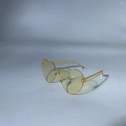 Óculos de sol 2023 transparente Jelly Love masculino e feminino coração pêssego
