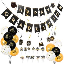 Party Decoration 1 Set Graduation Latex Balloon Cake Dessert Topper Banner Layout Props