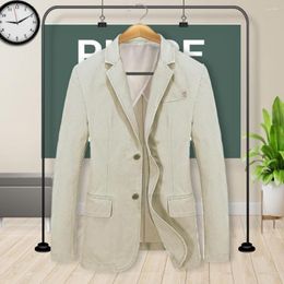 Men's Suits Men Business Casual Solid Colour Trendy Flax Suit Coat Loose Fit All-match Style For Jeans Or Pants