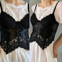 Belts Women Sheer Lace For Tank Vest Top Sexy Short Corset Sleeveless Ta