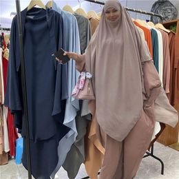 Ethnic Clothing Eid Prayer Garment Long Khimar And Abaya Women Niqab Burka Sleeveless Tops Hijab Islamic Turkey Vetement Femme Musulmane