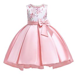 Girl's Dresses Summer Princess Dress For Girls Birthday Wedding Gown Kids Girl Party Dress Bow Embroidered Trailing Bridesmaid Dresses 230712