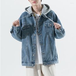 Men's Jackets Denim Jacket Casual Hooded Spring Autumn Loose Fashion Workwear Clothes Streetwear Tops MA621