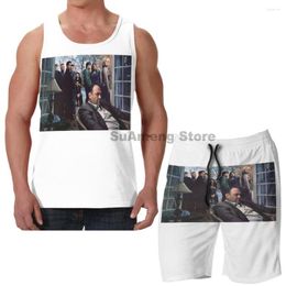 Men's Tracksuits Summer Casual Funny Print Men Tank Tops Women The Sopranos Board Beach Shorts Sets Fitness Sleeveless Vest