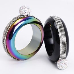 Hip Flasks Creative Mini Thick Applied Diamond 304 Stainless Steel Bracelet Decanter Set 3.5oz Ring Gift