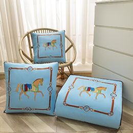 New Jet Embroidery Pillow Blanket Lunch Break Cushion Cover Small Quilt