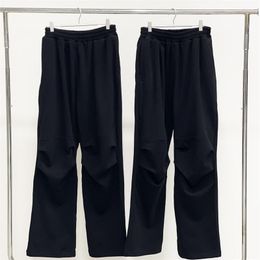 Men's Pants Retro Black FAR.ARCHIVE Men Women 1:1 High Quality Heavy Fabric Sweatpants Small Label Embroidered Pleated Trousers