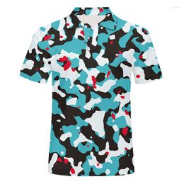 Men's Polos IFPD Women Summer Fashion Camouflage Print Short-sleeved Polo Shirts Camoe Men Fun Hip Hop Casual Oversize Tees Sportwear 6XL