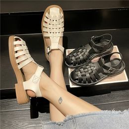 Fashion Women Sandals Summer Thick Soled Ankle Boots Strap Buckle Classic Round Toe Shoes Roman Sandals for girls shoes 35-40