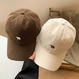 Ball Caps Fashion Baseball with Embroidered Polar Bear Cotton Hat Adjustable Casual Visor Hats Solid for Women Versatile Cap 230712