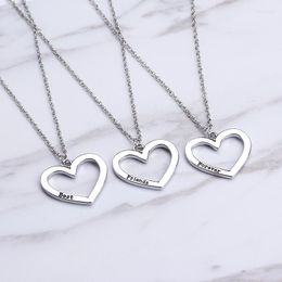 Pendant Necklaces 3 Pcs Hollow Out Heart Design Friends Forever Necklace Set BFF Chain Choker For Girls Women Ie Friendship Memorial