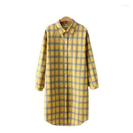 Women's Blouses Korean Checkered Shirt Fashion Long Sleeve Thin Sun Protection Single Breasted Top Slim Fit Spring 2023