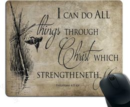 Mouse Pad Custom Bible Verse Christian Jesus I can do All Things Through Christ which strengtheneth me Philippi 9.5x7.9 In