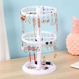 Jewellery Pouches Rotating Acrylic Earring Holder Stand Display Organiser Tray Transparent Showcase Storage Box