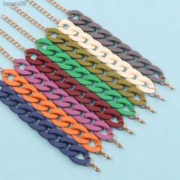 FishSheep New 2022 Colourful Acrylic Chain Bracelet for Women Men Trendy Resin Cuban Thick Bracelets Bangles Fashion y2k Jewellery L230704