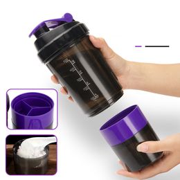 Water Bottles 500ml sports bottle fitness protein milk shake portable large capacity water bottle outdoor travel bottle leak proof beverage bottle 230711