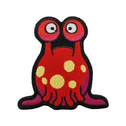 Cute Red And Pink Alien Life Iron on Or Sew On Embroidered Patch - 2 9x3 Inch 2724