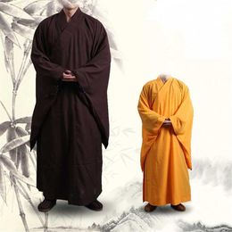 cosplay Zen Buddhist Robe Long Gown Shaolin Monk Uniform Suit Costume2656