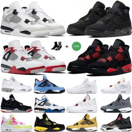 2023 Designer Men Women Basketball Sneaker Casual Shoes 4 4S Sneaker Military Black Cat Fire Red Red Thunder Sail White Oreo Dark Mocha University Bred Red Thunder