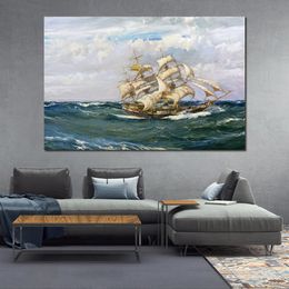 Sailing Marine Canvas Art the China Tea Clipper Shun Lee Montague Dawson Painting Handmade Seascape Home Decor