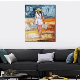 Modern Female Abstract Art on Canvas Abstract Woman Ii Textured Handmade Oil Painting Wall Decor
