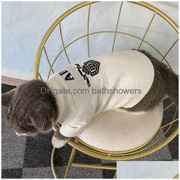 Dog Apparel Brand Luxury Designer Fashion Denim Hoodies Cat Clothes With Letter Outdoor Casual Pets Coats Accessories Drop Delivery Dhg6J
