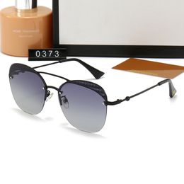 Brand designer sunglasses fashion new metal large frame Sunglasses retro men and women high-end glasses UV400 glasses with box