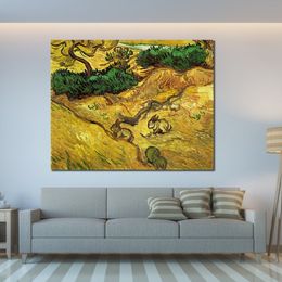 Impressionist Canvas Art Field with Two Rabbits Handmade Vincent Van Gogh Painting Landscape Artwork Modern Living Room Decor