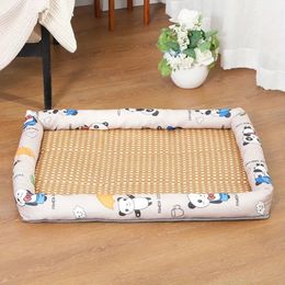 Summer Pet Ice Cushion, Four Seasons Universal Dog Beds, Cat Nest Cooling Mat, Durable Rattan Grass Pet Cooling Mat