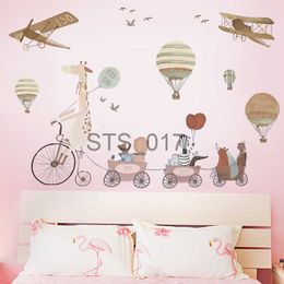 Other Decorative Stickers Cartoon Hot Air Balloon Wall Stickers For Kids Rooms Animals Kids Wall Decor Baby Nursery Room Decoration Removable Wall Decals x0712